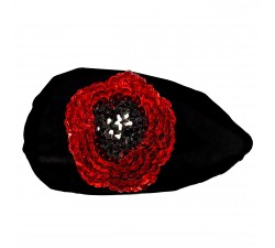 KrasaJ headband poppy flower. Black velvet