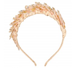 Headband with peach colour leafs