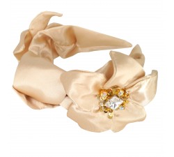 KrasaJ headband knot and flovers. Gold altas