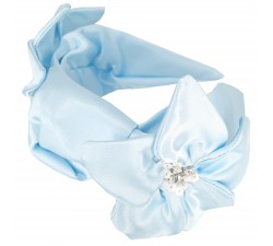 KrasaJ headband knot and flovers. Light blue altas