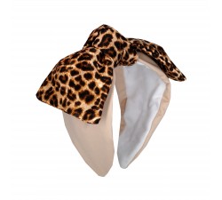 KrasaJ headband nude bow leopard