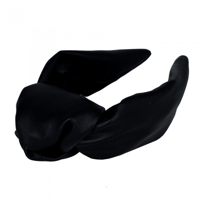 KrasaJ headband knot. Eco leather. gloss black