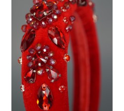 Red velvet rim headband-crown