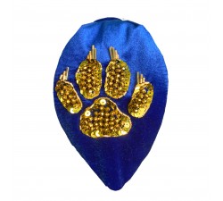 copy of KrasaJ headband Lion paws. Blue velvet