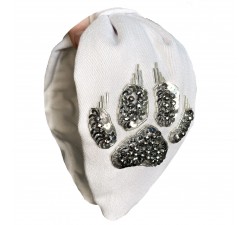 KrasaJ headband silver Lion paws. White jeans