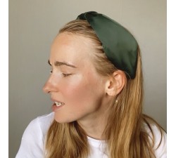 KrasaJ headband. Dark Green silk
