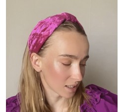 KrasaJ headband. Hot pink velvet, fuchsia