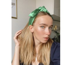 KrasaJ headband bow emerald satin