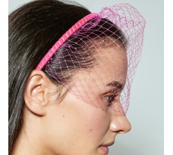 Headband with a veil KrasaJ. Pink.
