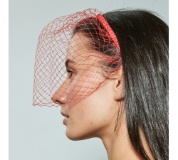 Headband with a veil KrasaJ. Red.