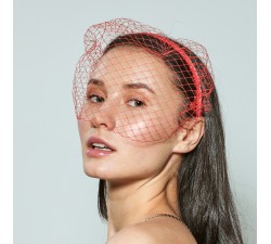 Headband with a veil KrasaJ. Red.
