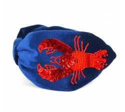 KrasaJ headband lobsters. Blue velvet