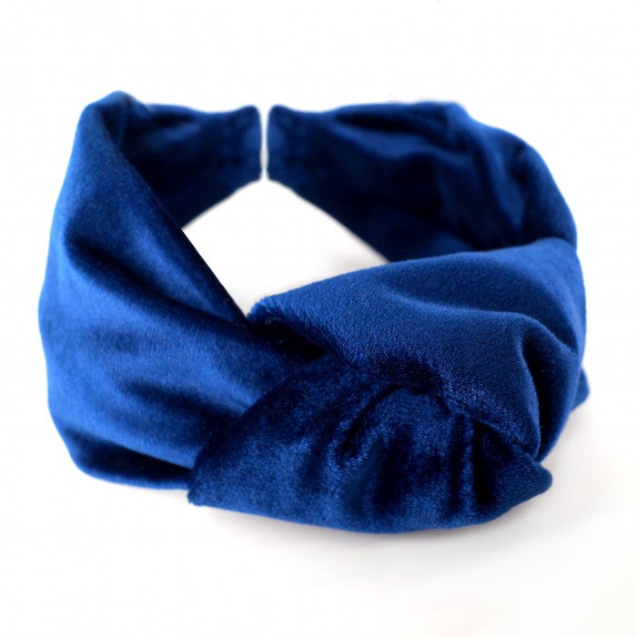 KrasaJ headband knot. Blue velvet